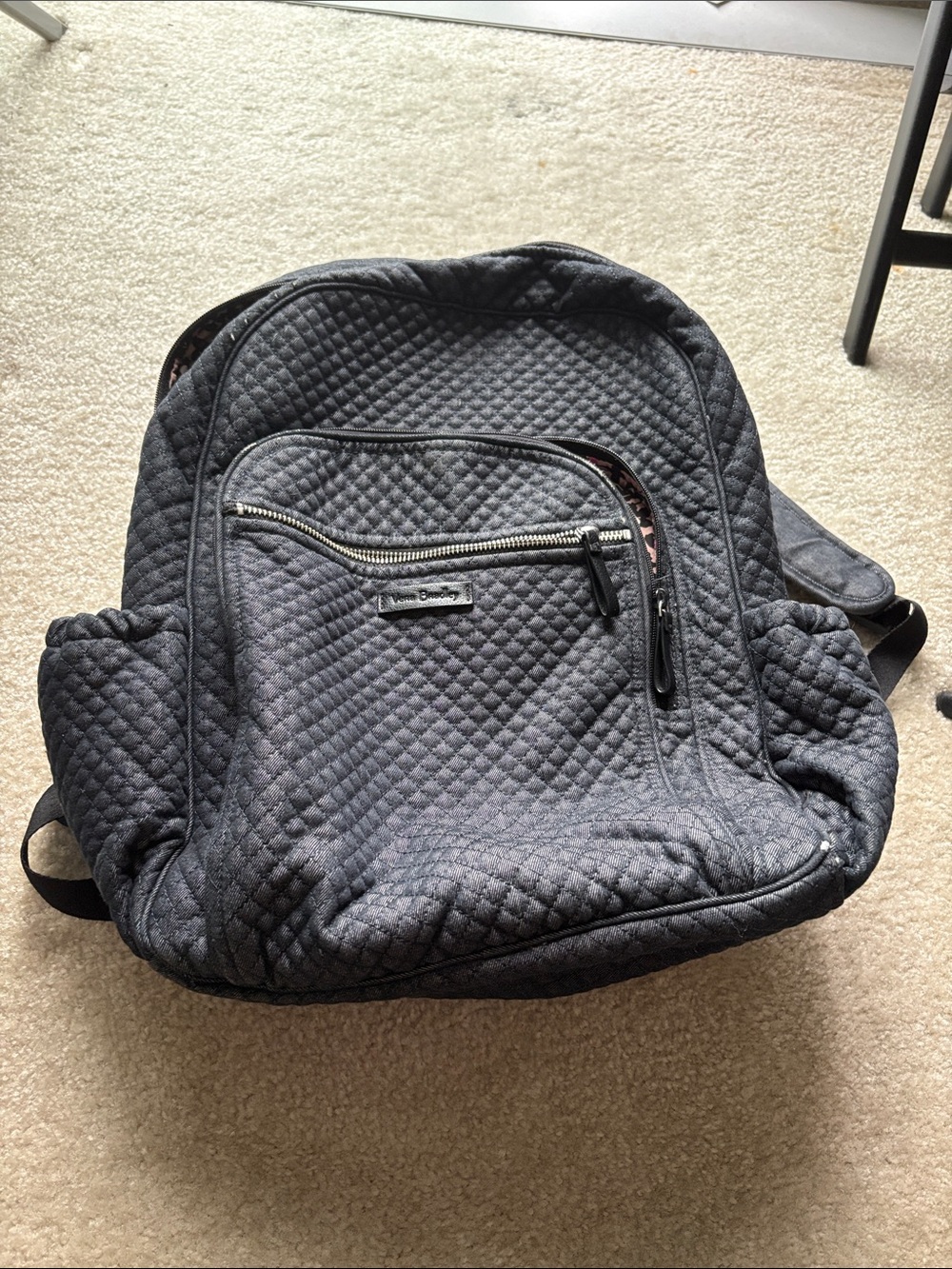 Vera Bradley Quilted Charcoal Gray Backpack